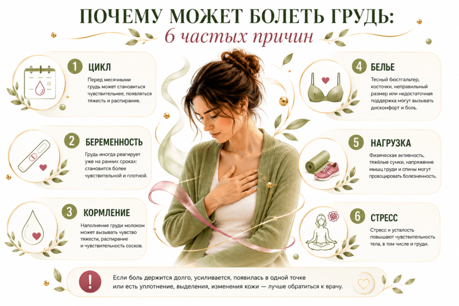 почему болит грудь у женщин причины