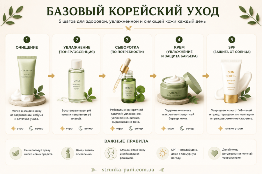 Средства для базового корейского ухода