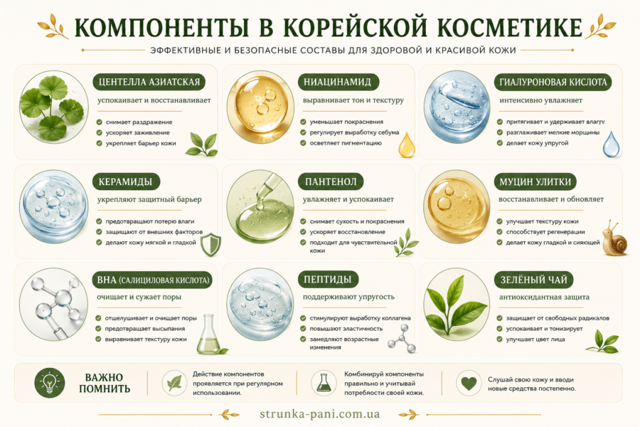 Компоненты в корейской косметике
