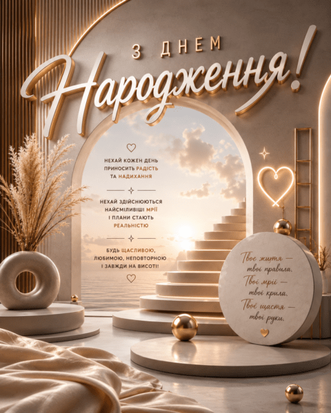 З днем народження — твоє щастя у твоїх руках!