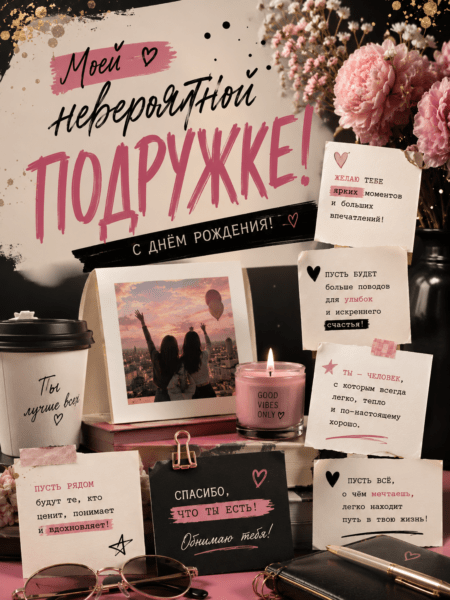 Моей невероятной подружке — ярких моментов и счастья!